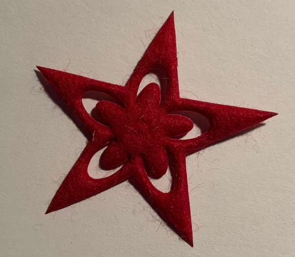 Filzstern Flora durchbrochen bordeaux